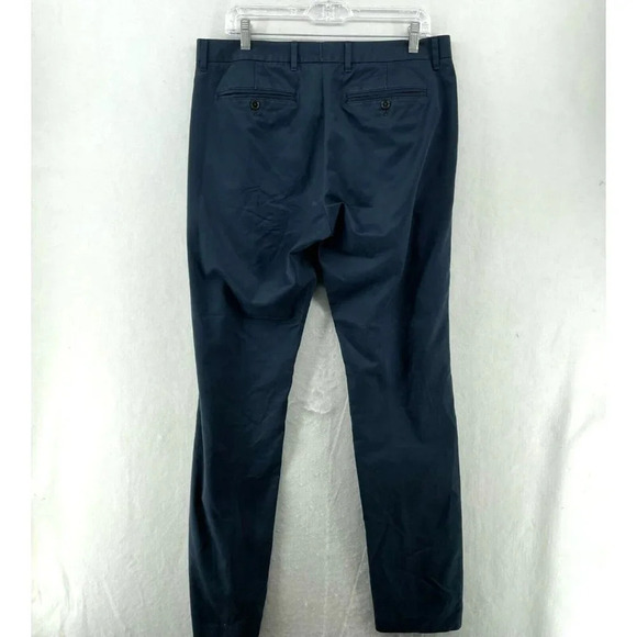 Bonobos Pants Men's Sz 33x34 Blue Straight Leg Slim Fit Mid-Rise Flat Front - Picture 2 of 11